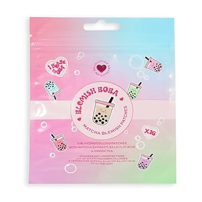 Revolution Beauty London - I Heart Revolution Bubble Tea Parches Salicílicos Antimanchas Boba  pequeños y poderosos con ácido salicílico y té verde para calmar la piel