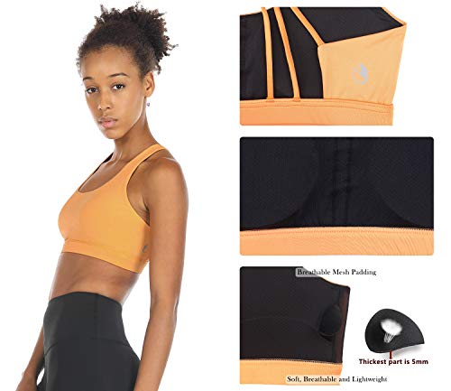 Image of icyzone Women's Padded Strappy Workout Running Sports Bras Medium Impact