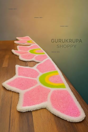 Image of Artificial Flower Wedding Haldi Platter Decoration Petal Rangoli Mat Traditional for Wedding, Haldi, Mehndi, Sankranti Home Decor, Diwali 12 inches (Light Pink, Pack of 2)