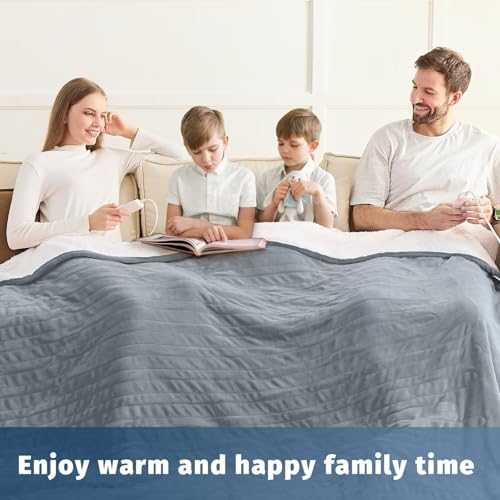 King Size Heated Electric Blanket - 90" x 108" with Dual Control, 10 Heating Levels & 8 Hours Auto Off, Soft Warm Flannel Gifts with Over-Heat Protection, ETL & FCC Certified