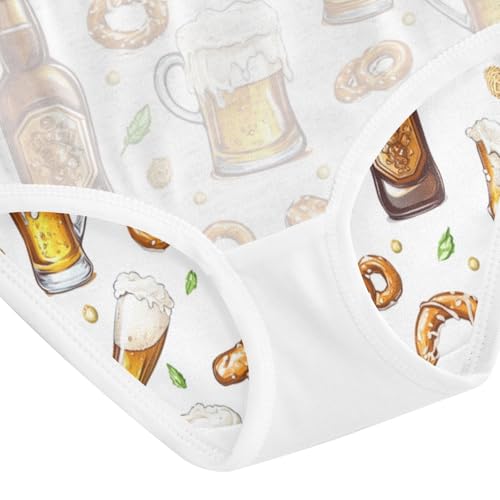 ZZKKO Beer and Food Girls Underwear Toddler Panties for Girls Comfort Brief Size 2T-8Y4