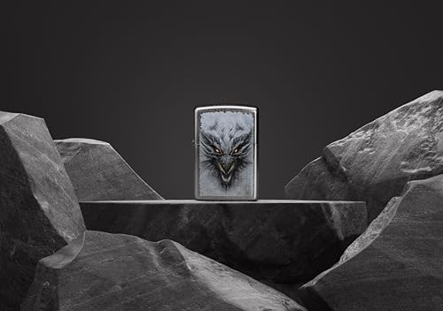 Image of Zippo Dragon Windproof Lighter - Fierce Mythical Creature Design, Matte Finish, Refillable