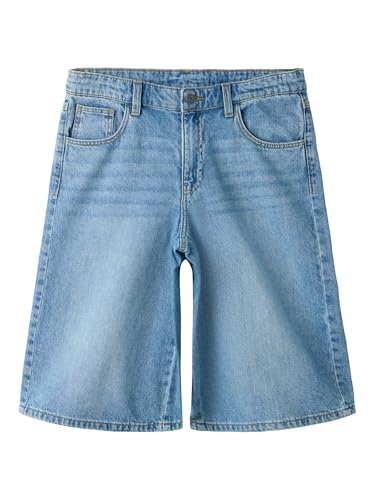 TWO SOON Kurze Hose Mädchen Jeans - Bequeme Sommer Shorts mit weiter Beinform verstellbarem Bund 5-Pocket-Style und leichten Abnutzungserscheinungen