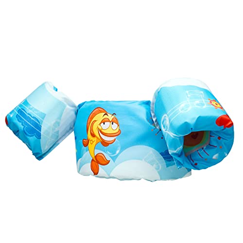 MOAMDAUT Kid Swim Vest for Child Infant Safety Swim Vest Cute Cartoon Swimming Wings Pool Toddlers Water Sports Learning Swim Training Equipment 22-66lbs (Yellow Fish)