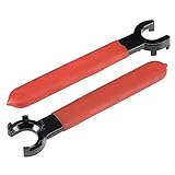 uxcell Collet Chuck Wrench Spanner for ER20M Clamping Nut Milling Machine Lathe Chuck Holder Tool with Red Non-slip Handle 2pcs