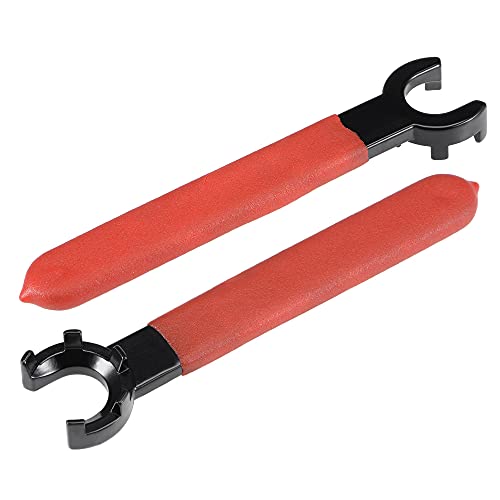 uxcell Collet Chuck Wrench Spanner for ER20M Clamping Nut Milling Machine Lathe Chuck Holder Tool with Red Non-slip Handle 2pcs