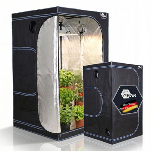 your GEAR Growzelt Plantsville in 8 Größen - Grow Indoor Box, Zuchtzelt, Gewächshaus, Schrank zur Pflanzenzucht - 120 x 120 x 200 cm