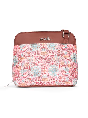 Image of ZOUK Printed Vegan Leather Out Of Office Sling Bag With Adjustable Strap For Women's Girls