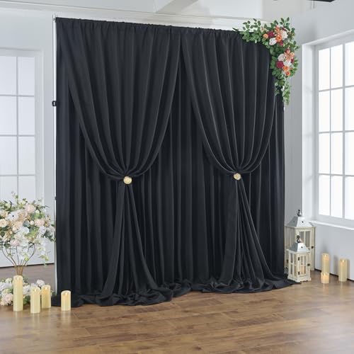 Cortinas de Fondo Negro 20x10FT, 4 Paneles 5x10FT miniatura 3