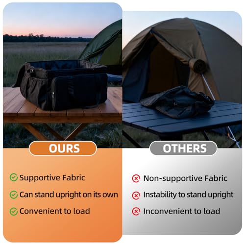 Image of Grill Carry Bag for Cuisinart CGG-306 Tabletop Grill with Pockets, Bag Only | Fully Lined with PE Foam, Rip-Proof Fabric, Adjustable Strap, Weather-Resistant, Portable BBQ Accessories Carrying Case