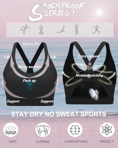 RUNNING GIRL Sports Bras for Women,Y-Back Medium Support Workout Sports Bra Padded Racerback Supportive Bras Push up3