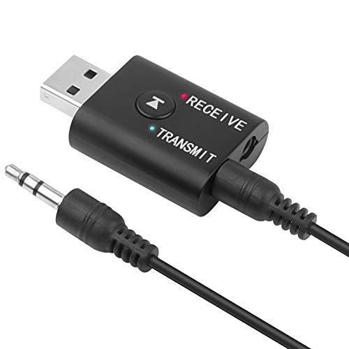 USB Bluetooth Adapter 5.0 Audio, Bluetooth Transmitter Empfänger 2 in 1 Bluetooth Stick, Tragbarer Mini Audio Adapter Sender Receiver mit 3.5mm