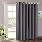 RYB HOME Blackout Curtains & Drapes - Total Privacy Thermal Efficiency Backdrop Curtains for Bedroom Room Divider Vertical Blind Living Room Patio Sliding Glass Door, Wide 100 x Long 84 inch, Grey