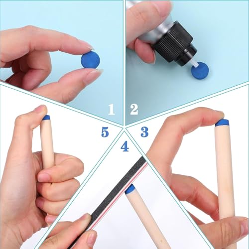 Image of Leosportz Pool Ball Tip (50 pc) - Cue Replcement Kit 9 mm | Pool Stick Tips with Cue Tip Rubber Protector Cover for Pool Cues and Snooker (50 Pc Cue Tip)