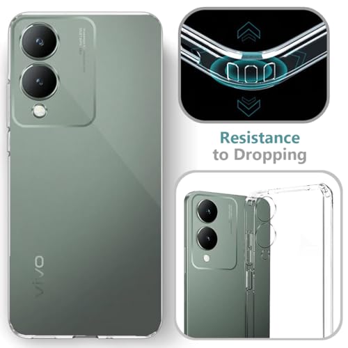 Image of Fashionury Ultra Soft Crystal Clear Back Case Cover for Vivo Y17s Shockproof Design | Camera Protection Bump | Bumper Case Cover for Vivo Y17s