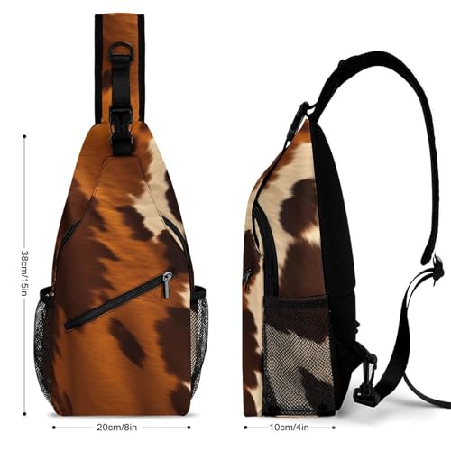 Abstract Cow Skin Sling Bag mochila deportiva para senderismo miniatura 2