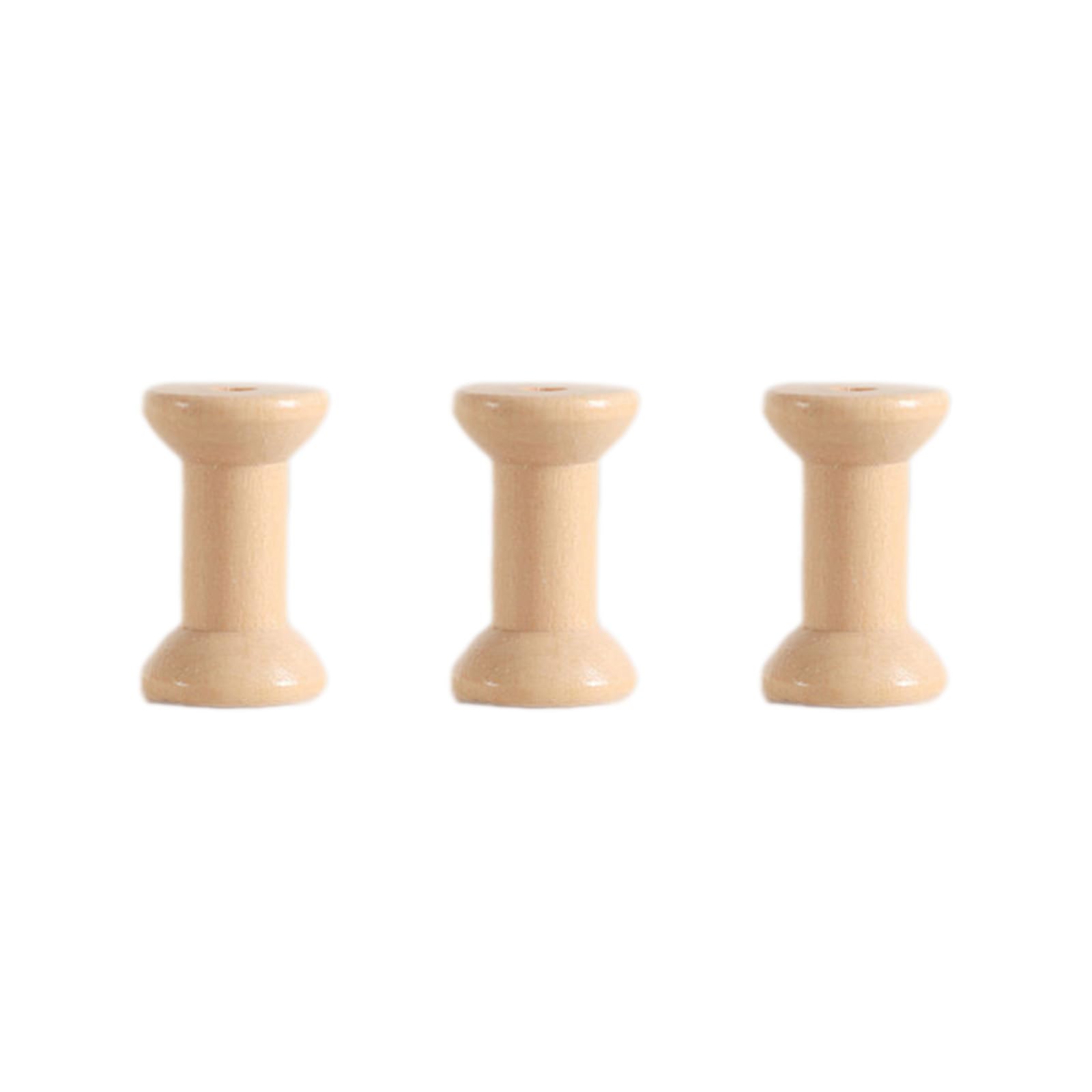 Tsophreniq 2 / 3Pcs Wood Thread Bobbins Embroidery Organiser Spool Winders for Sewing Storage Natural Wood Spools