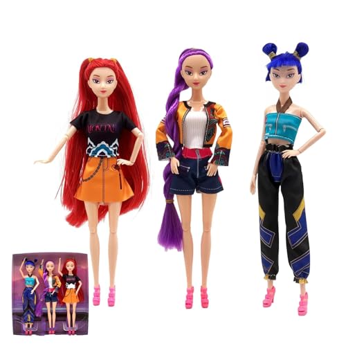 Muñecas Figura de Rumi-Mira-Zoey Huunters, Juego de 3 Figuras Articuladas con Ropa y...