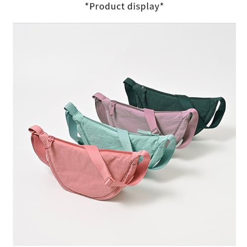 Image of Crossbody Nylon Crescent Bag for Women - Lightweight Small Hobo With 2 Pack Inner Dumpling Bag - Casual
