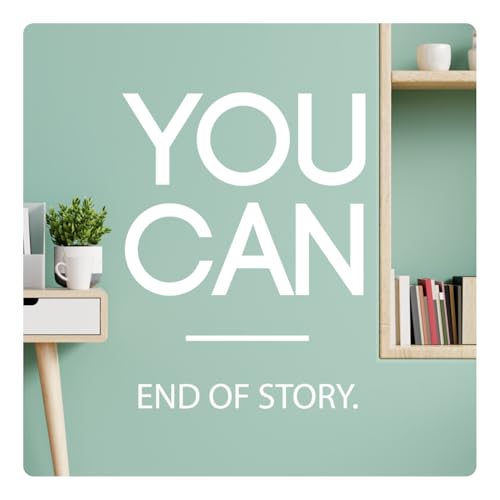 My Vinyl Story - You Can End of Story Wall Decal - Large Motivational Vinyl Sticker Quote, Inspirational Affirmation Art for Positive Home Gym or Classroom - Removable (White, 22x30 inches)