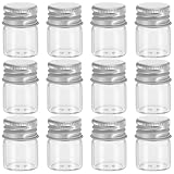 CONGARTENO 12 Piezas botella de vidrio hermética recargable largo reutilizable envase fruta albañilería té tarros de cristal con tapas tarro de cristal con tapa hermética frascos Transparente