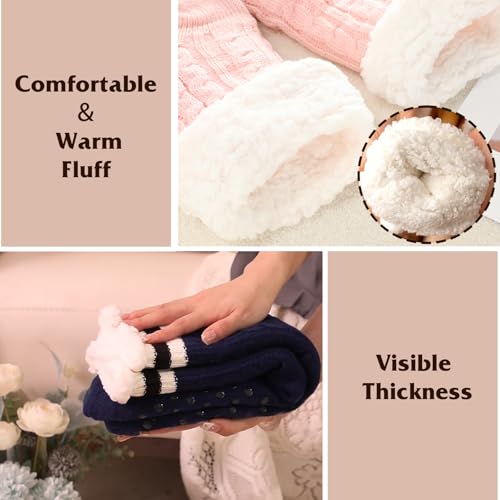 Image of Evankin Fuzzy Socks for Women Slipper Socks Fluffy Cute Animal Indoor | Fuzzy Socks for Women Slipper Socks,Fluffy Cute Animal Indoor Non-slip Slipper ,Mid-calf-socks Comfy Winter Gifts