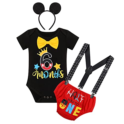 Baby Boy 1/2 Birthday Cake Smash Outfit Set