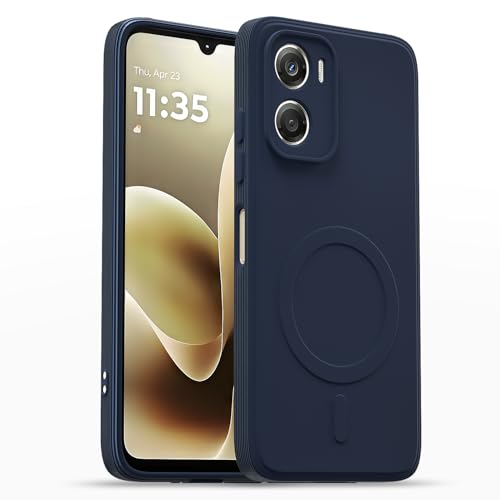 Image of Pikkme Back Cover for Motorola Moto G06 Power Soft Matte Silicone Mag-Safe Design (Mag-Safe Not Support) Camera Protection | Slim Fit Bumper Cover (Blue)