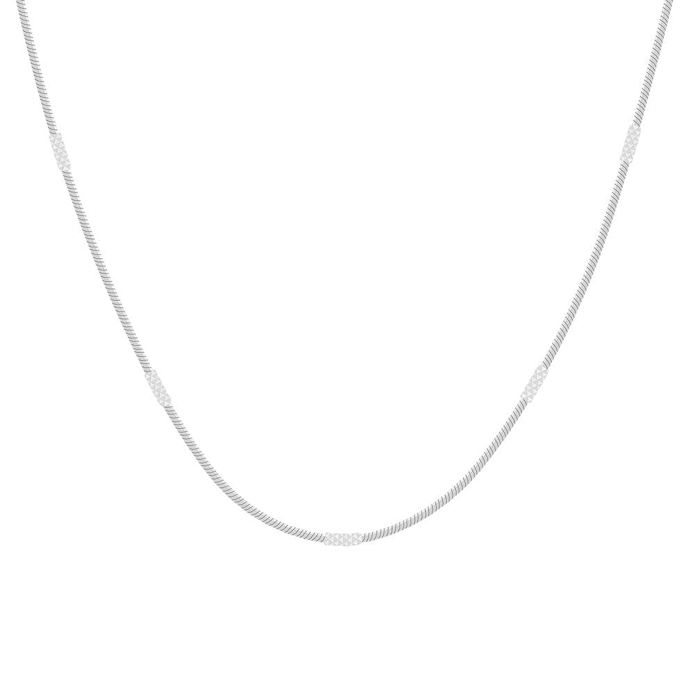 Pure Silver Oval Link Chain Necklace for Women | Lightweight Textured Silver Chain Design | Elegant Sterling Silver Chain for Layering-image-12