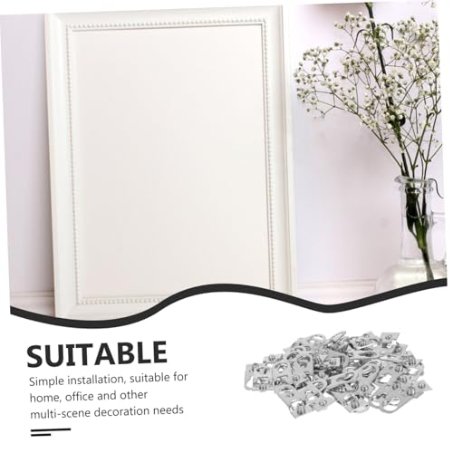 Image of Angoily 50pcs Thickened Aluminum Alloy Picture Frame Hangers Durable Hooks for Secure Hanging of Frames Posters and Mirrors Versatile Metal Hardware Accessories