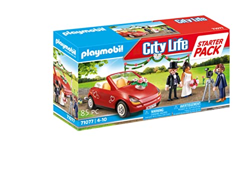 PLAYMOBIL City Life 71077 Starter Pack Hochzeit, Mit Spielzeug-Auto, Erstes Spielzeug für Kinder ab 4 Jahren