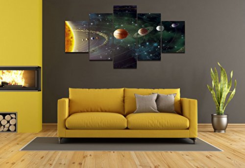 Galaxy Universe Painting Canvas Abstract Wall Art Planets Solar System Modern Home Decor Contemporary Prints Still Life Artwork High Resolution Images For Living Room Ready To Hang(50''Wx24''H) #TOP4