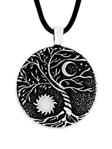 HAQUIL Tree of Life Necklace with Faux Leather Cord