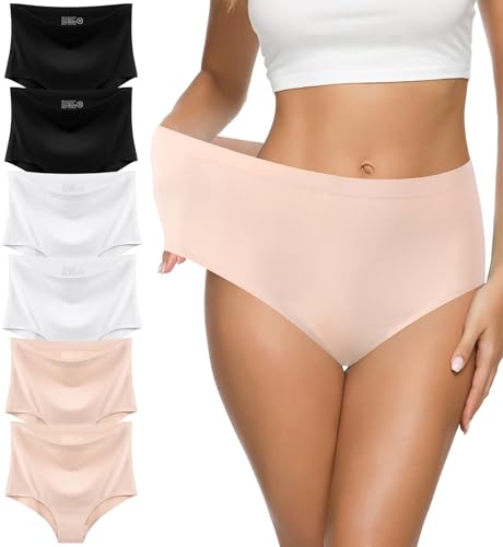 Image of Eiggam Women's Cotton Bikini Panties,High-Cut Full Coverage Stretch Cool Underwear for Women