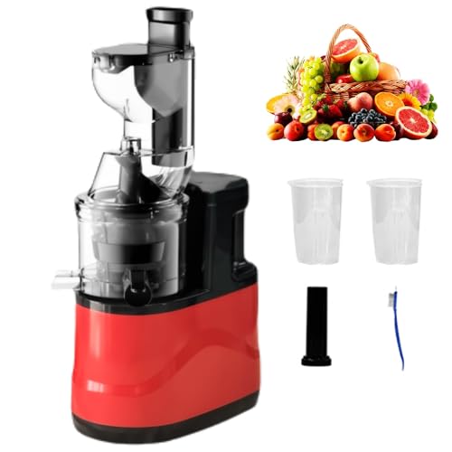 GAOXIAO Extractor de Zumos y Verduras Pequeño, Extractor en Frío de 300W, Exprimidor Eléctrico de Cítricos con Boca de 70 mm Tecnología de Separación de Pulpa