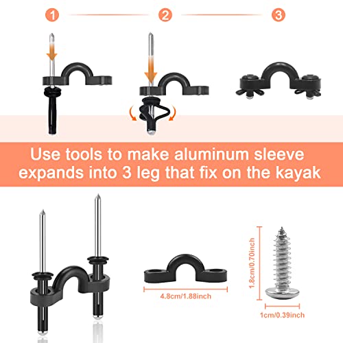 4Pack Kayak Carry Handles, Hlogree Kayaking Accessory Canoe Boat Side Mount Carry Handle Soft Rubber Replacement For Ocean, Lifetime, Pescador, Emotion Kayaks Suitcase Luggage Orange #TOP2