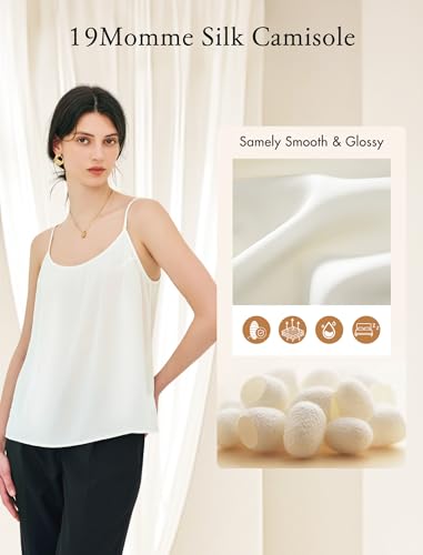 COLD POSH 19MM Mulberry Silk Camisole Tops for Women Scoop Neck Sleeveless Tank Top Casual Dressy Summer Cami Undershirt2