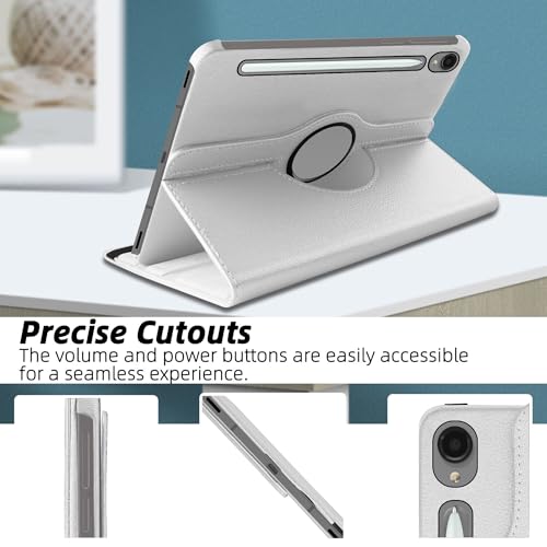 Image of TGK 360 Rotatable Flip Cover for Samsung Galaxy Tab S11 Case 11 inch 2025, Galaxy Tab S10 Lite / S10 FE / S9 FE 10.9 inch / S9 11 Inch 2023 (White)