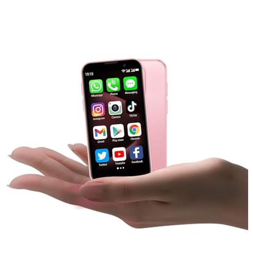 soyes Mini Phone World's Smallest 3.0" HD Touch Screen Mini Smartphone Unlocked Android Compact Mobile Phone for Students Cell Phone wih Quad-Core Dual SLM Face lD 2GB+16GB Pink