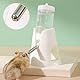 CutitiUU Hamster Trinkflasche mit Ständer,Hamster-Trinknapf,Trinkflasche Kaninchen,80ml Trink Flasche Meerschweinchen,Automatischer,Weiß Wasserspender für Rennmäuse (Weiß, M)