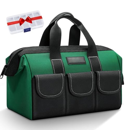 Bolsa de Ferramentas Profissional, com Fundo Rígido à Prova D'água,Equipado com Caixa de Parafusos, Multi-Compartment Large Capacity,Usado para Organização e Armazenamento de Ferramentas