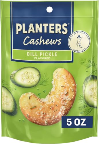 Image of PLANTERS Cashews Dill Pickle - Trail Mix Snack Packs - Snacks with Dill Pickle, Snack Pack, Party Trail Mix, 5 Oz Bag, (Pack of 5)