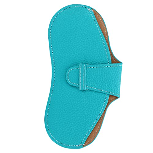 Image of Leather Sunglasses Case, Portable Soft Leather Sunglasses Bag, Flexible Sunglasses Pouch Slim Case for Men and Women(blue)