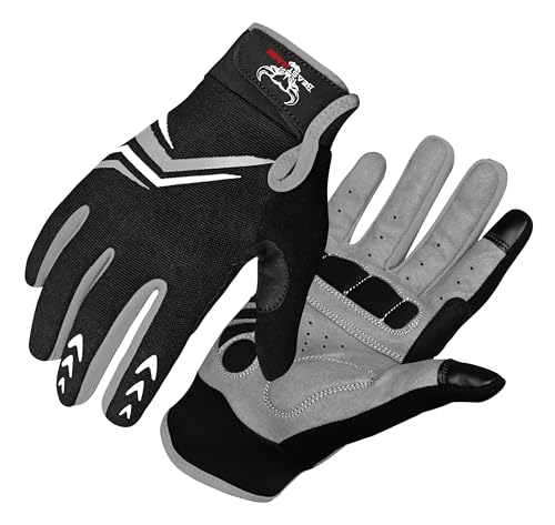 BEAST RAGE Vollfinger-Radhandschuhe mit Polsterung für Männer und Frauen, rutschfest, stoßdämpfend, atmungsaktiv, Touchscreen Mountainbike-Handschuhe für BMX, MTB-Rennen, Straßenrennen (SCHWARZ, M)