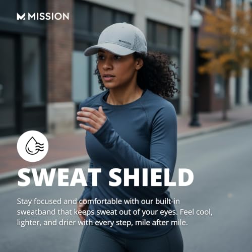 Image of MISSION Cooling Vented Performance Hat Unisex Cap for Workouts, Golf & Running, Sweat & Water Activated Technology
