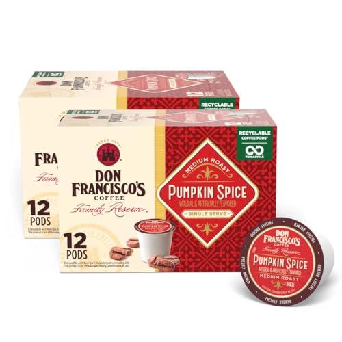 Don Francisco's Pumpkin Spice Flavored Coffee Pods, 24 Count, Medium