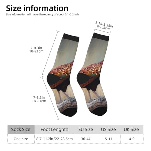 Athletic Socks for Men Sport Running Calf Socks Red Pheasant Crew Socks for Women Novelty Socks4