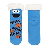 Bioworld Sesame Street Cookie Monster Sherpa Lined Womens Faux Sherpa Lined Quarter Cozy Socks