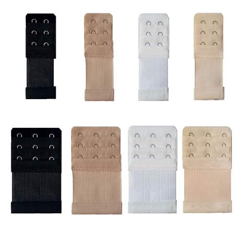 Soutien-gorge d'extension 3 rangs avec 2 et 3 crochets universels | 8 pièces