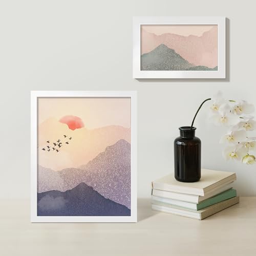 Image of LaVie Home 8x10 Picture Frame White Set of 10, Display 5x7 with Mat or 8 x 10 Without Mat Picture, Photo Frame Collage for Wall Gallery or Table Deco, Hanging or Tabletop Display